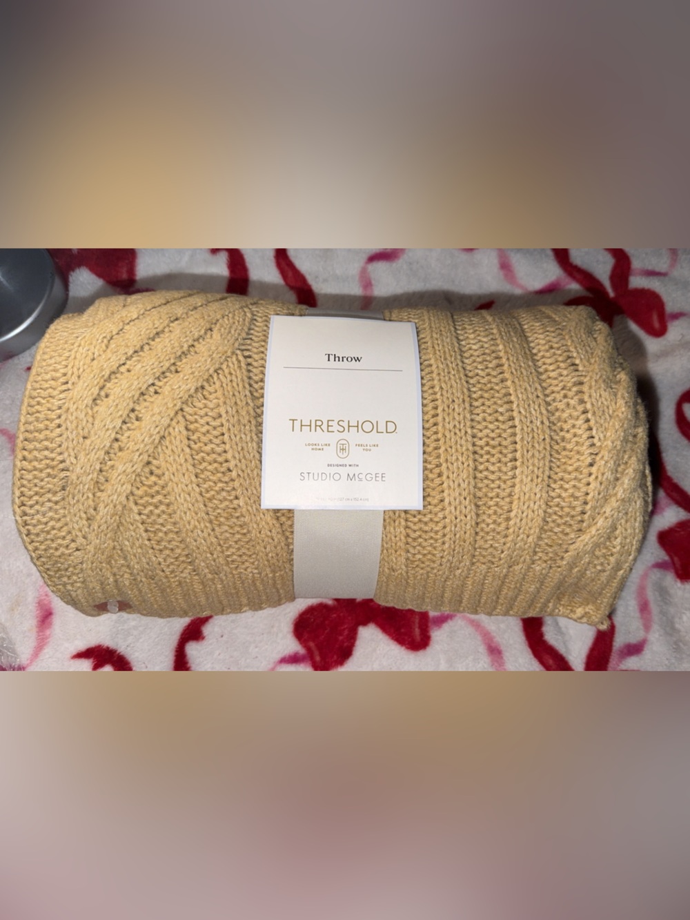 Threshold Studio McGee Golden Yellow Knit Throw Blanket